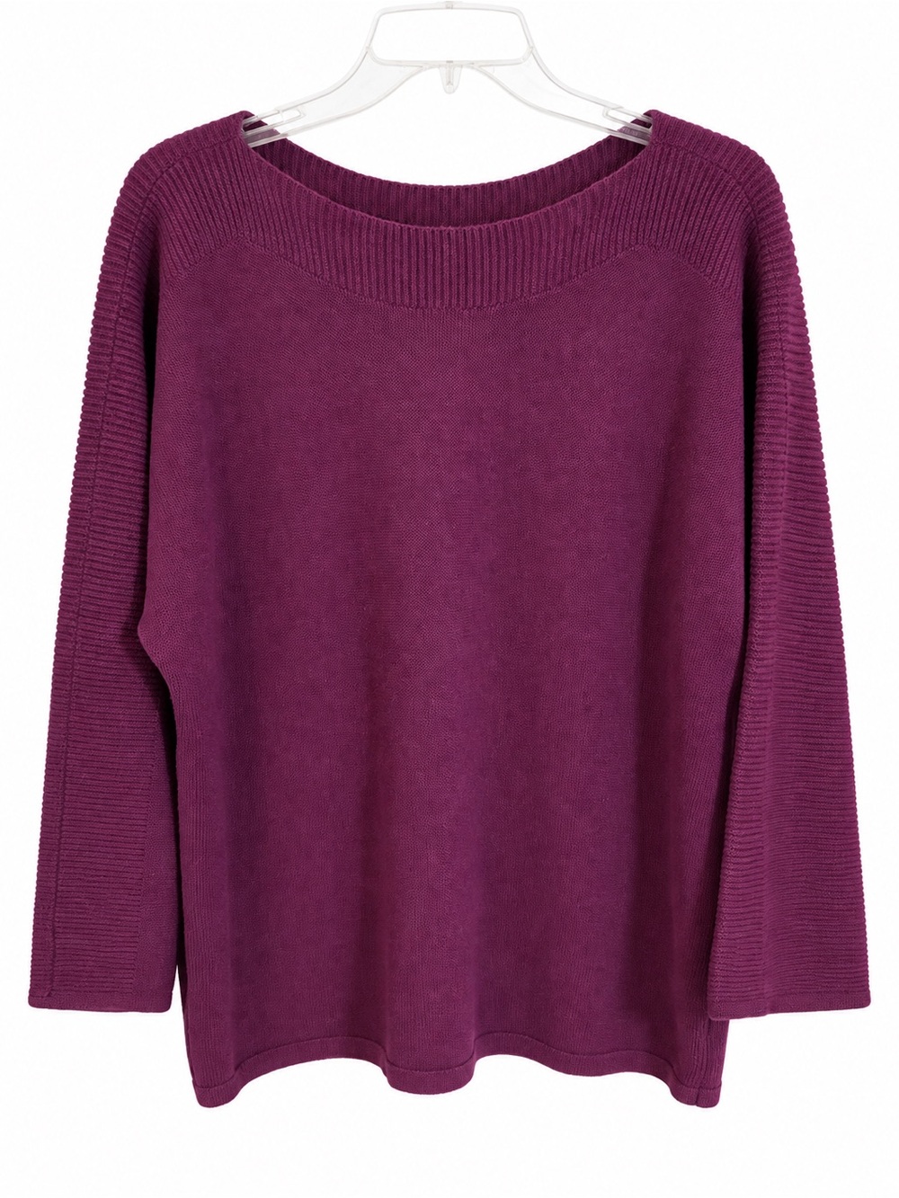 Talbots Women’s 1X Plus Size Plum Lambswool Blend Boat Neck Sweater NWOT
